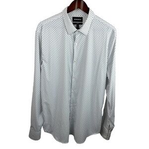 Bonobos | White Blue Print Long Sleeve Button Shirt